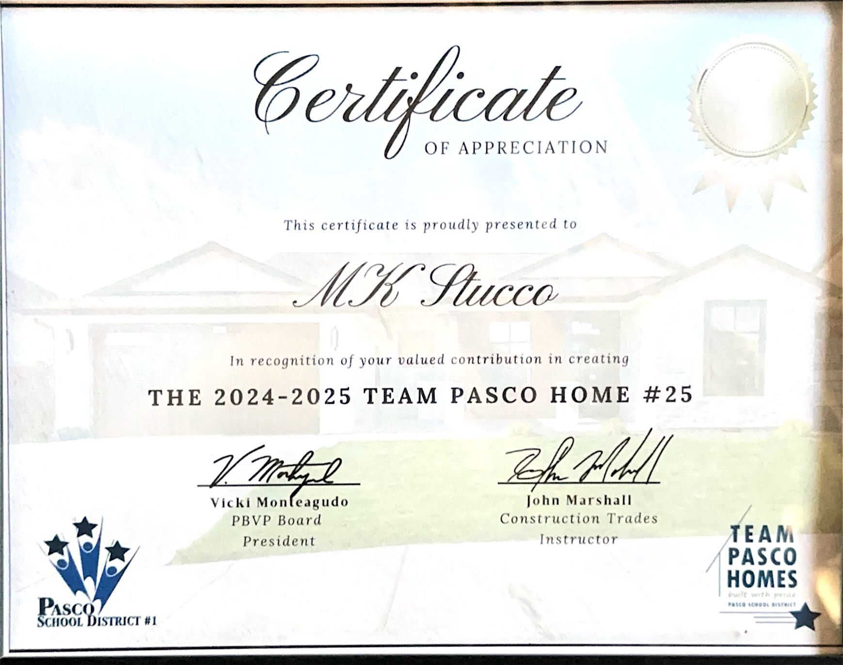 MK Stucco LLC Certificate 2